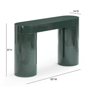 TOV Furniture Mira High Gloss Console Table - Chic Retro Design with Soft-Close Drawers for Stylish Storage Solutions Green TOV-OC54441
