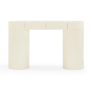 TOV Furniture Mira High Gloss Console Table - Chic Retro Design with Soft-Close Drawers for Stylish Storage Solutions Cream TOV-OC54442