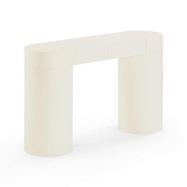 TOV Furniture Mira High Gloss Console Table - Chic Retro Design with Soft-Close Drawers for Stylish Storage Solutions Cream TOV-OC54442