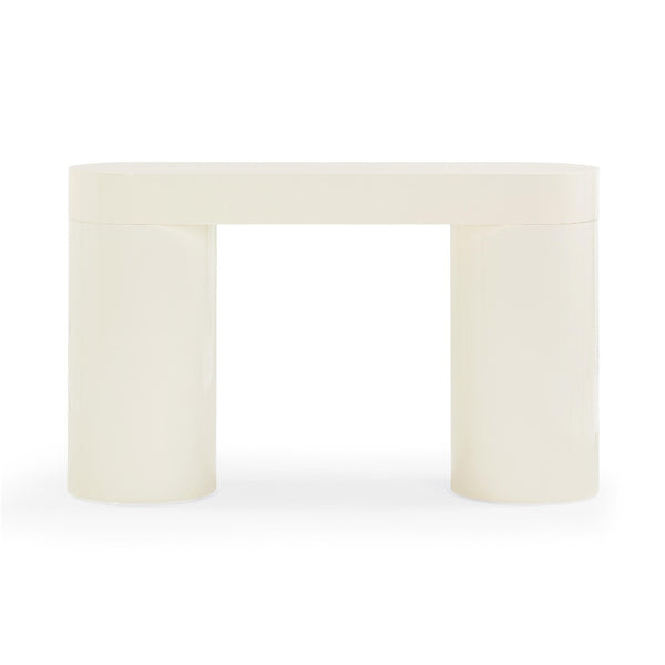 TOV Furniture Mira High Gloss Console Table - Chic Retro Design with Soft-Close Drawers for Stylish Storage Solutions Cream TOV-OC54442