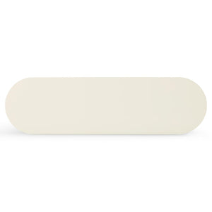 TOV Furniture Mira High Gloss Console Table - Chic Retro Design with Soft-Close Drawers for Stylish Storage Solutions Cream TOV-OC54442