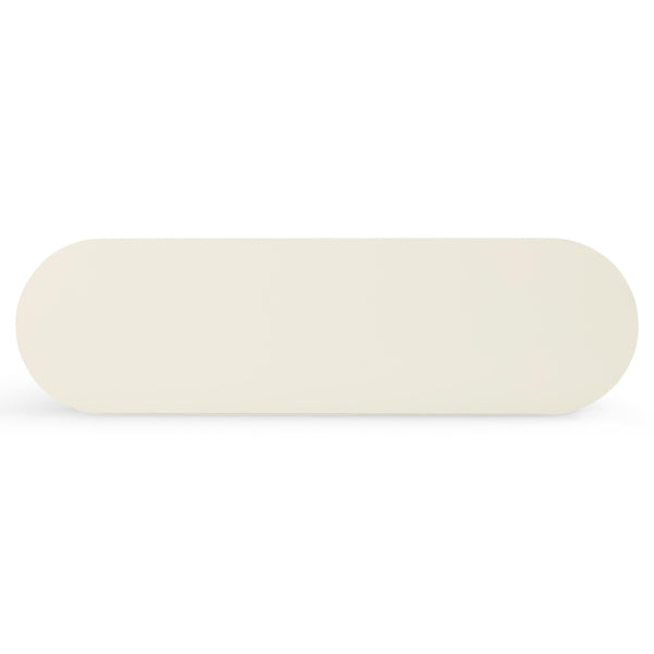 TOV Furniture Mira High Gloss Console Table - Chic Retro Design with Soft-Close Drawers for Stylish Storage Solutions Cream TOV-OC54442