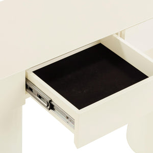 TOV Furniture Mira High Gloss Console Table - Chic Retro Design with Soft-Close Drawers for Stylish Storage Solutions Cream TOV-OC54442