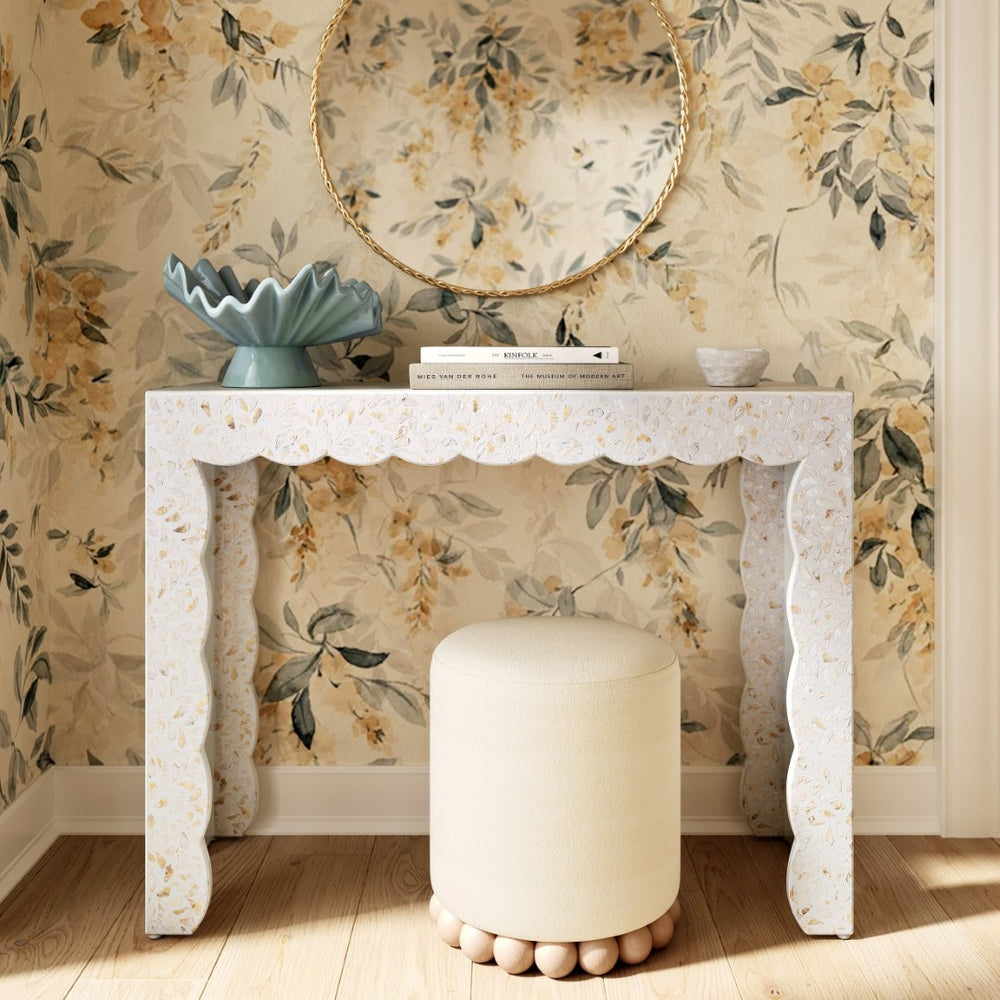TOV Furniture Piara 43" Handcrafted Capiz Shell Console Table - Coastal Charm & Artisan Elegance for Your Home TOV-OC54465