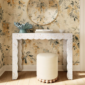 TOV Furniture Piara 43" Handcrafted Capiz Shell Console Table - Coastal Charm & Artisan Elegance for Your Home TOV-OC54465