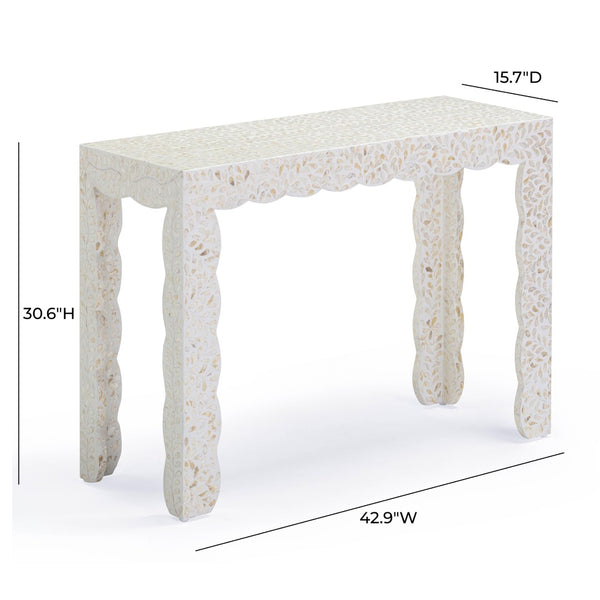 TOV Furniture Piara 43" Handcrafted Capiz Shell Console Table - Coastal Charm & Artisan Elegance for Your Home TOV-OC54465