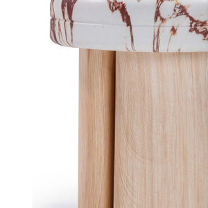 TOV Furniture Sheila Textured Concrete Side Table - Modern Industrial Design for Indoor and Outdoor Elegance Multi/Natural TOV-OC54467