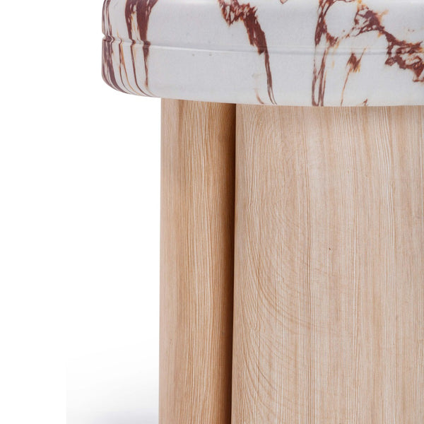 TOV Furniture Sheila Textured Concrete Side Table - Modern Industrial Design for Indoor and Outdoor Elegance Multi/Natural TOV-OC54467