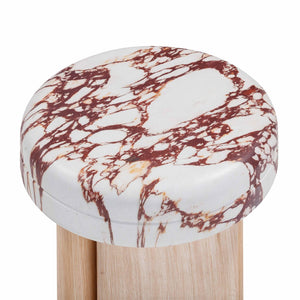 TOV Furniture Sheila Textured Concrete Side Table - Modern Industrial Design for Indoor and Outdoor Elegance Multi/Natural TOV-OC54467