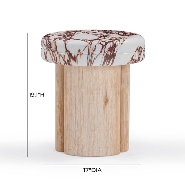 TOV Furniture Sheila Textured Concrete Side Table - Modern Industrial Design for Indoor and Outdoor Elegance Multi/Natural TOV-OC54467