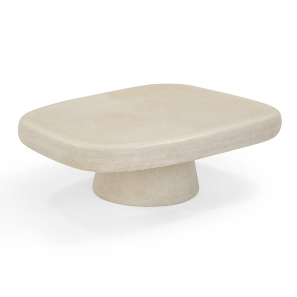 TOV Furniture Darial Sculptural Coffee Table for Indoor and Outdoor Spaces - Modern Design, Durable & Artisanal Finish Sand TOV-OC54468