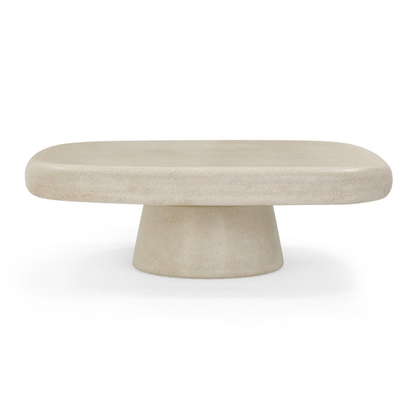 TOV Furniture Darial Sculptural Coffee Table for Indoor and Outdoor Spaces - Modern Design, Durable & Artisanal Finish Sand TOV-OC54468