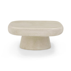 TOV Furniture Darial Sculptural Coffee Table for Indoor and Outdoor Spaces - Modern Design, Durable & Artisanal Finish Sand TOV-OC54468