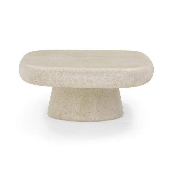 TOV Furniture Darial Sculptural Coffee Table for Indoor and Outdoor Spaces - Modern Design, Durable & Artisanal Finish Sand TOV-OC54468