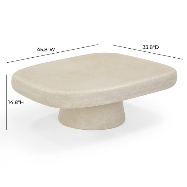 TOV Furniture Darial Sculptural Coffee Table for Indoor and Outdoor Spaces - Modern Design, Durable & Artisanal Finish Sand TOV-OC54468