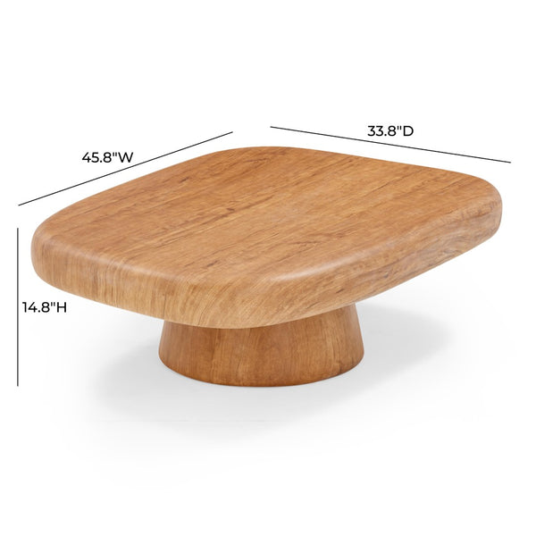 TOV Furniture Darial Sculptural Coffee Table for Indoor and Outdoor Spaces - Modern Design, Durable & Artisanal Finish Natural TOV-OC54469