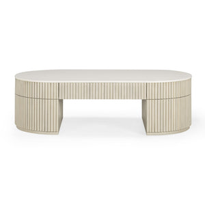 TOV Furniture Bella 52" Cream Storage Coffee Table - Stylish Handcrafted Centerpiece with Soft-Close Drawer Design TOV-OC54470