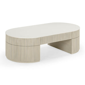 TOV Furniture Bella 52" Cream Storage Coffee Table - Stylish Handcrafted Centerpiece with Soft-Close Drawer Design TOV-OC54470