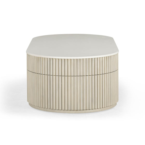 TOV Furniture Bella 52" Cream Storage Coffee Table - Stylish Handcrafted Centerpiece with Soft-Close Drawer Design TOV-OC54470