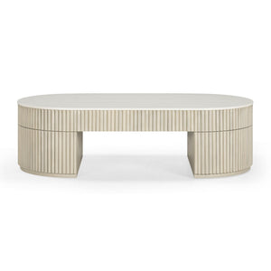 TOV Furniture Bella 52" Cream Storage Coffee Table - Stylish Handcrafted Centerpiece with Soft-Close Drawer Design TOV-OC54470