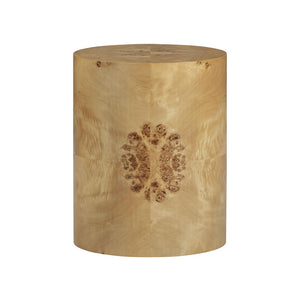 TOV Furniture Fig Natural Burl Drum Side Table – Handcrafted Organic Design with Unique Grain, Fully Assembled! TOV-OC54473