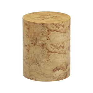 TOV Furniture Fig Natural Burl Drum Side Table – Handcrafted Organic Design with Unique Grain, Fully Assembled! TOV-OC54473