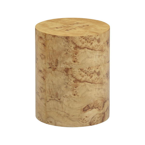 TOV Furniture Fig Natural Burl Drum Side Table – Handcrafted Organic Design with Unique Grain, Fully Assembled! TOV-OC54473