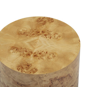 TOV Furniture Fig Natural Burl Drum Side Table – Handcrafted Organic Design with Unique Grain, Fully Assembled! TOV-OC54473