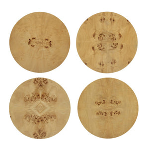 TOV Furniture Fig Natural Burl Drum Side Table – Handcrafted Organic Design with Unique Grain, Fully Assembled! TOV-OC54473