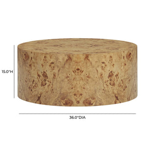 TOV Furniture Fig 36" Round Burl Coffee Table - Unique Natural Wood Design for Modern Living Room Elegance TOV-OC54474