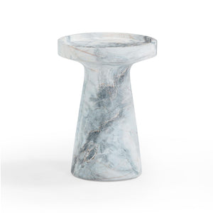 TOV Furniture Zara Faux Aegean Marble Side Table - Elegant Indoor/Outdoor Accent, Durable Concrete, Fully Assembled TOV-OC54478