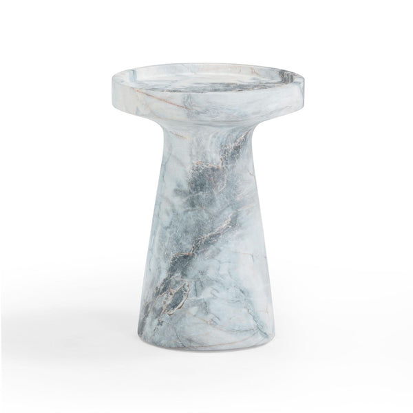 TOV Furniture Zara Faux Aegean Marble Side Table - Elegant Indoor/Outdoor Accent, Durable Concrete, Fully Assembled TOV-OC54478