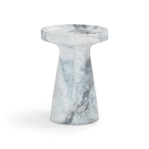 TOV Furniture Zara Faux Aegean Marble Side Table - Elegant Indoor/Outdoor Accent, Durable Concrete, Fully Assembled TOV-OC54478