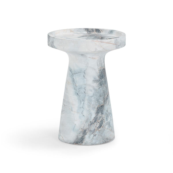 TOV Furniture Zara Faux Aegean Marble Side Table - Elegant Indoor/Outdoor Accent, Durable Concrete, Fully Assembled TOV-OC54478