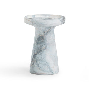 TOV Furniture Zara Faux Aegean Marble Side Table - Elegant Indoor/Outdoor Accent, Durable Concrete, Fully Assembled TOV-OC54478