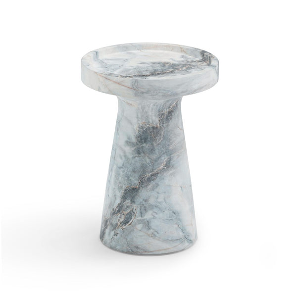 TOV Furniture Zara Faux Aegean Marble Side Table - Elegant Indoor/Outdoor Accent, Durable Concrete, Fully Assembled TOV-OC54478