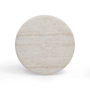 TOV Furniture Cynthia Faux Travertine Concrete Side Table - Elegant Indoor/Outdoor Accent with Durable Design TOV-OC54483