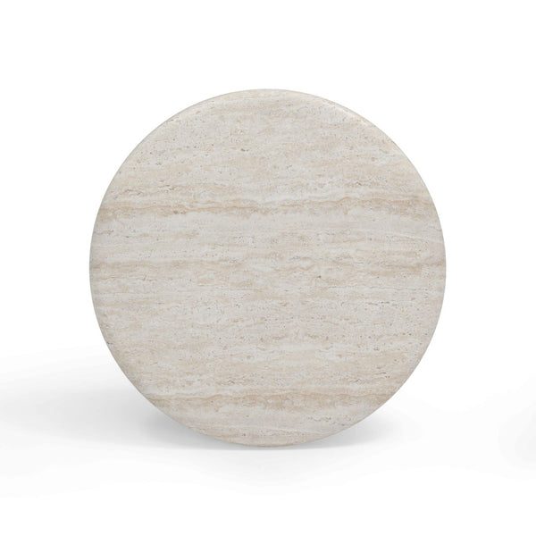 TOV Furniture Cynthia Faux Travertine Concrete Side Table - Elegant Indoor/Outdoor Accent with Durable Design TOV-OC54483