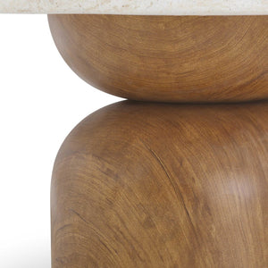 TOV Furniture Cynthia 36" Faux Travertine Concrete Coffee Table – Stylish Indoor/Outdoor Centerpiece for Any Space TOV-OC54484