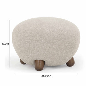 TOV Furniture Pucker Warm Grey Boucle Ottoman - Textured Accent Piece for Living Rooms, Bedrooms & Cozy Spaces TOV-OC54561