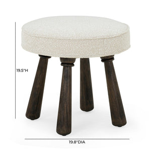 TOV Furniture Pookie Boucle Stool - Modern Whimsy Seating with Plush Comfort, Durable Design for Any Space Cream TOV-OC54565
