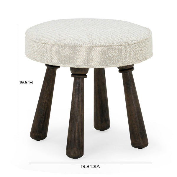 TOV Furniture Pookie Boucle Stool - Modern Whimsy Seating with Plush Comfort, Durable Design for Any Space Cream TOV-OC54565