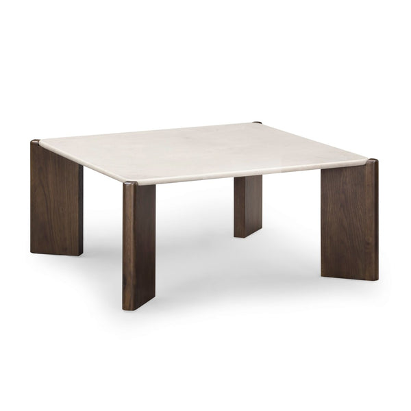 TOV Furniture Restis 33.5" Cream Quartz Coffee Table - Stylish, Durable Design for Modern Living Rooms & Entertaining TOV-OC54602