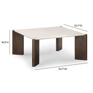 TOV Furniture Restis 33.5" Cream Quartz Coffee Table - Stylish, Durable Design for Modern Living Rooms & Entertaining TOV-OC54602