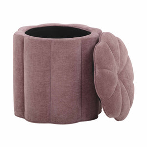 TOV Furniture Fleur Elegant Textured Velvet Storage Ottoman with Hidden Compartment for Chic Home Organization Mauve TOV-OC54609