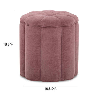 TOV Furniture Fleur Elegant Textured Velvet Storage Ottoman with Hidden Compartment for Chic Home Organization Mauve TOV-OC54609