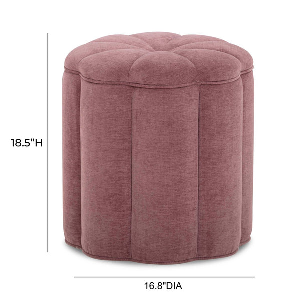 TOV Furniture Fleur Elegant Textured Velvet Storage Ottoman with Hidden Compartment for Chic Home Organization Mauve TOV-OC54609