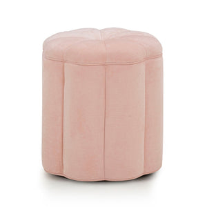 TOV Furniture Fleur Elegant Textured Velvet Storage Ottoman with Hidden Compartment for Chic Home Organization Pink TOV-OC54610