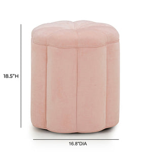 TOV Furniture Fleur Elegant Textured Velvet Storage Ottoman with Hidden Compartment for Chic Home Organization Pink TOV-OC54610