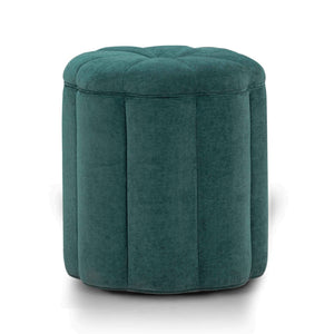 TOV Furniture Fleur Elegant Textured Velvet Storage Ottoman with Hidden Compartment for Chic Home Organization Peacock TOV-OC54611